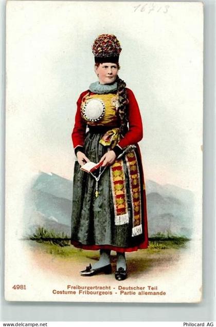 1700 Fribourg Freiburg - Trachtenfrau Fribourg deutscher Teil - 10614227