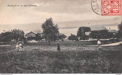 Suisse - GE - ANIERES et le lac Léman - Voyagé (voir les 2 scans) - Louise Fiard, Rues Michaud et du Batonnet, Chambéry