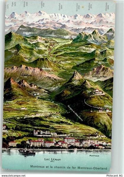 Genfersee Lac Leman - Vogelschau Montreux - 39497550