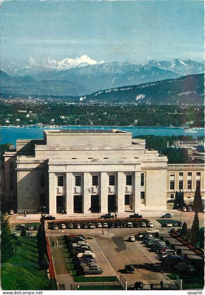 CPM Geneve le palais et le mont blanc (4810 m)