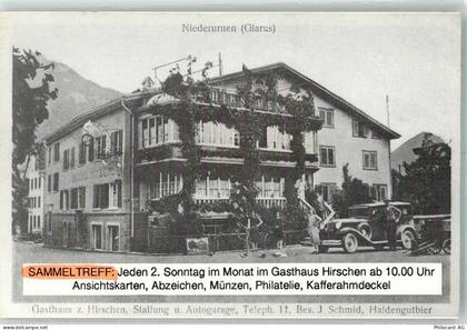 8867 Niederurnen 1991 Foto AK Auto Gasthaus zum Hirschen Sammeltreff - 38218825