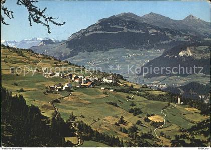 12379308 Mon Panorama Blick gegen Alvaschein Obervaz und Staetzerhorn Mon