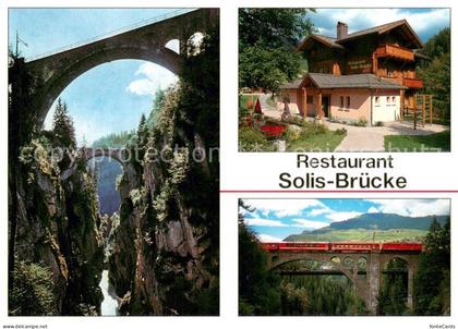 13703516 Alvaschein Restaurant Solis-Bruecke Schynschlucht Eisenbahnbruecke Alva