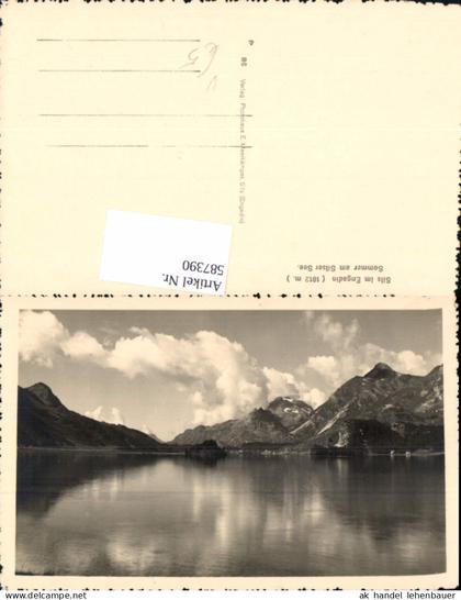 587390,Foto Ak Sils im Engadin/Segl Sommer a. Silsersee Switzerland pub E. Meerkämper 86