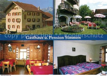 Alvaneu Dorf Gasthaus Pension Simmen Gartenterrasse Gaststube Zimmer