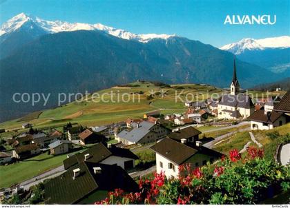 Alvaneu Dorf GR Albulatal mit Piz Miguel Piz Toissa und Piz Curver Fliegeraufnah