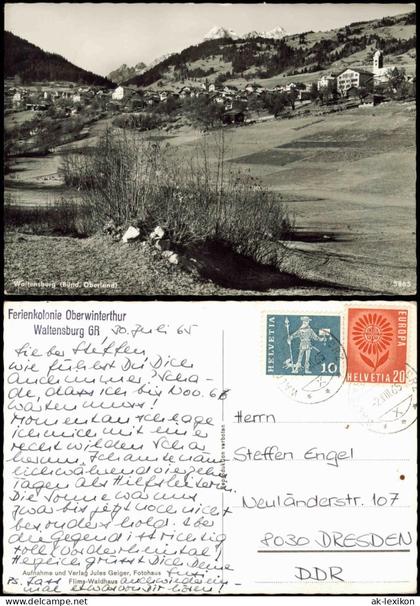 Ansichtskarte Waltensburg Vuorz Stadtpartie - Fotokarte 1965