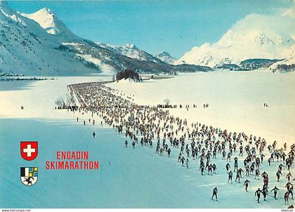 Carte Postale - Suisse - GR Grisons - Engadiner Skimarathon - Die Langlaufer in der Gegend von Sils - Course de Ski de f
