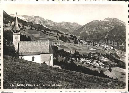 Flerden Kirche Blick auf Portein Alpenpanorama