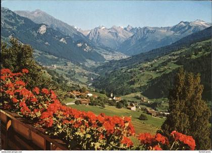 Kueblis Panorama Blick von Luzein auf Conters Saas Klosters Silvrettagruppe