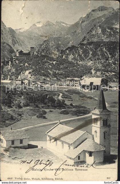 Maloja GR Kirche und Schloss Renesse