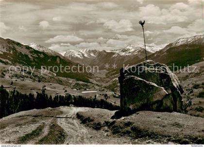 Pany-Luzein GR Blick vom Gueggelstein mit der Silvrettagruppe