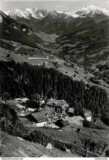 Pany-Luzein GR Panorama Blick gegen Klosters und die Silvrettagruppe