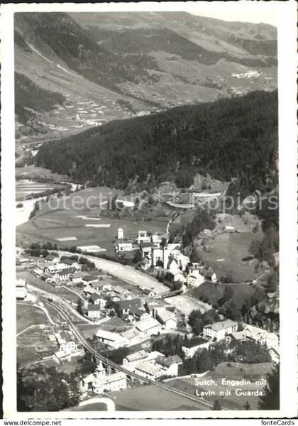 Susch Panorama mit Lavin und Guarda