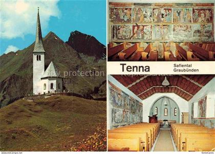 Tenna 1654m Safien Surselva GR Kirche von Tenna Inneres Wandbilderzyklus