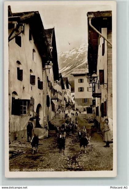 7482 Bergün Bravuogn - Dorfstraße Ziegen - 11094296