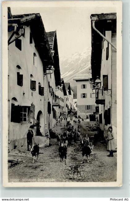 7477 Filisur - Bündner Dorfstrasse Ziegen Ort handschriftlich - 10609509