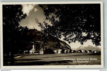 7302 Landquart 1935 Foto AK Ref. Kirche Bahnpost Räth.Bahn Zug 17 - 38024413
