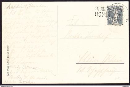 1912 gelaufene AK aus Safien-Thalkirch mit Stabstempel THALKIRCH (Graubünden)