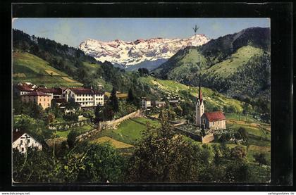 AK Seewis im Prättigau, Ortsansicht mit Hotel Scesaplana