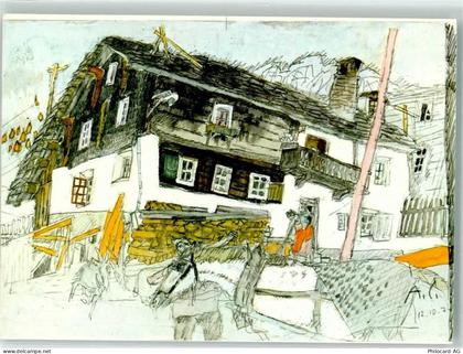 7132 Vals Künstlerkarte sign. Carigiet Haus - 39700903