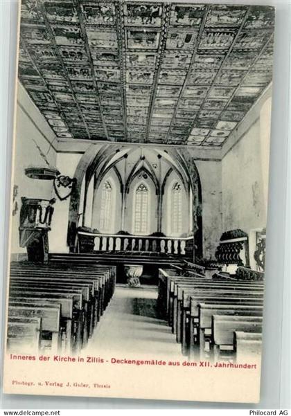 7432 Zillis-Reischen Foto AK Kirche innen - 38071571