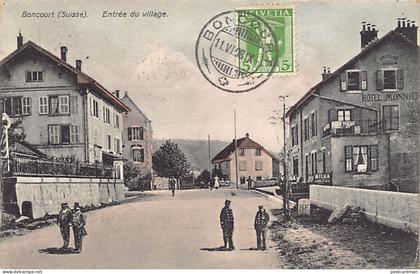 Suisse - BONCOURT (JU) Entrée du village - Hôtel Monnier - Ed. Jacot 951