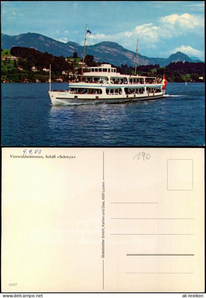 Ansichtskarte Luzern Lucerna Vierwaldstättersee, Schiff "Schwyz" 1980