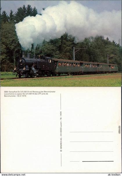 Beromünster SBB-Dampflok Eb 3/5 5819 mit Reisezug 1998