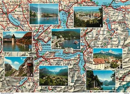 Carte Postale - Suisse - LU Lucerne - Multivues - Carte Géographique Michelin - CPM - Carte Neuve - Voir Scans Recto-Ver