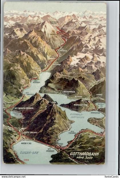 Meggen Gotthardbahn Fliegeraufnahme