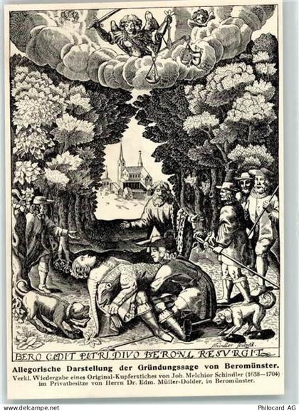 6215 Beromünster 1936 - Offizielle Festkarte Allegorische Darstellung de... - 10592601