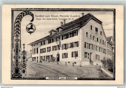 6215 Beromünster Foto AK Gasthaus zum Rössli Münster - 13666397