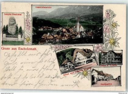 6182 Escholzmatt Gebrauchsspuren Schybi Denkmal Hotel Pension Löwen Chal... - 13444708