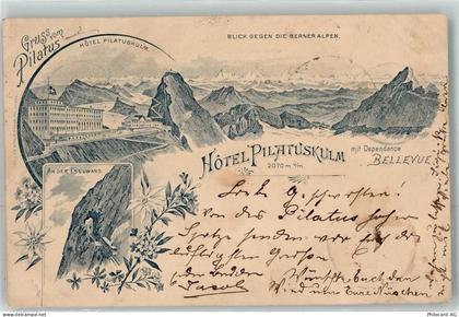 6010 Kriens 1897 Gebrauchsspuren Hotel Pilatuskulm mit Dependance Bellev... - 13276392