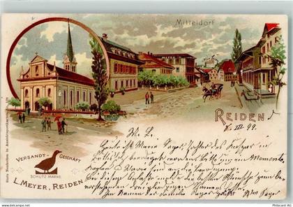 6260 Reiden 1899 Gebrauchsspuren Mitteldorf Kirche Versandt-Geschäft L. ... - 13601897