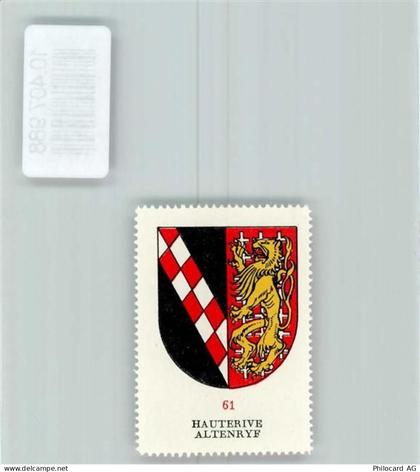2068 Hauterive NE - Vignette Wappen Kaffee Hag ca 1920-1940 Altenryf Löw... - 10407988