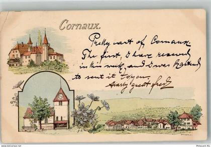 2087 Cornaux NE 1898 Gebrauchsspuren Kirche Lithographie - 13663416
