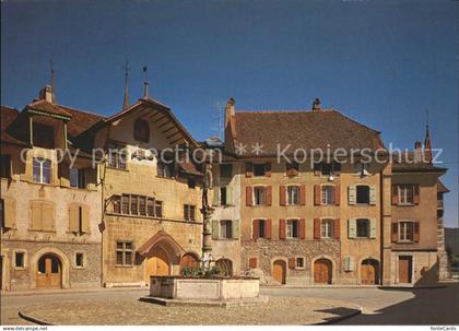 Le Landeron Dorfplatz Brunnen