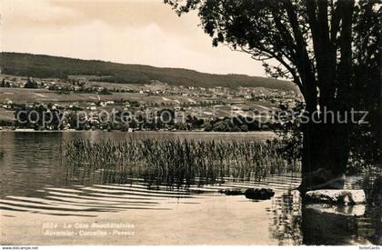 Neuchatel NE Lac de Neuchatel avec Auvernier Corcelles et Peseux