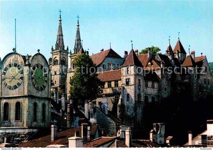 Neuchatel NE Schloss mit Stiftskirche und Diesse Turm