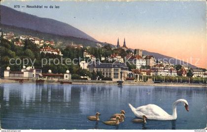 Neuchatel NE vu du lac Cygne Neuenburgersee Schwan