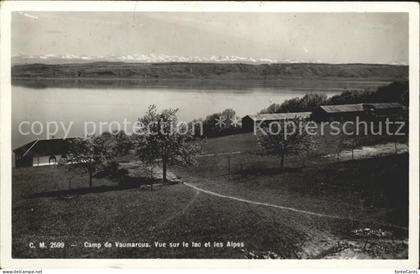 Vaumarcus Camp de Vaumarcus Vue sur le lac et les Alpes