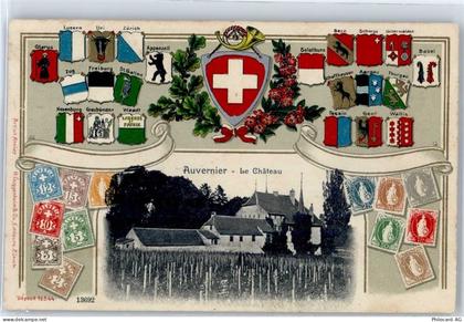 2012 Auvernier - Prägekarte 1911 schweizer Wappenle chateau - 50810710