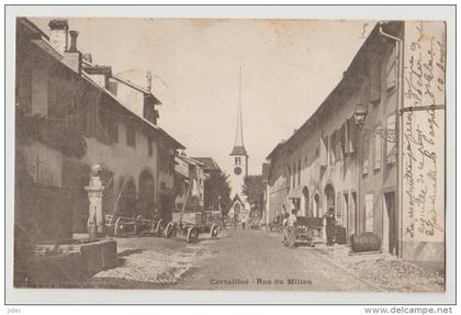 CPA Suisse Cortaillod La rue du milieu  près Boudry Bevaix Bôle Milvignes Auvernier Neuchâtel  voyagée en 1901.