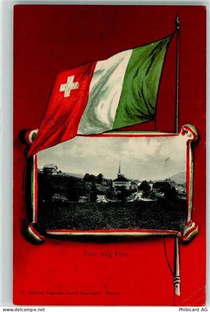 2117 La Côte-aux-Fées 1907 - Fahne - 13444043