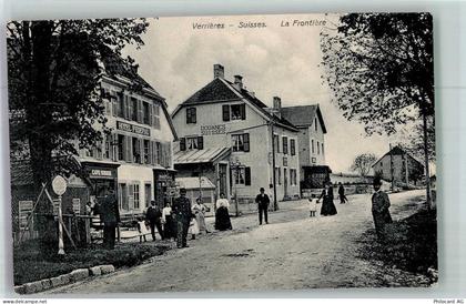 2126 Les Verrières 1910 Foto AK Grenze Hotel - 13673334