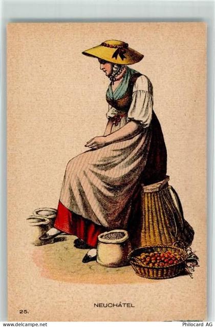 2000 Neuchâtel Neuenburg Lithographie Tracht - 10686813