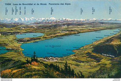 CPA Lac de Neuchâtel et de Morat-Panorama des alpes     L2160