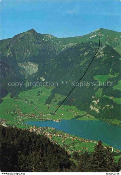 Lungern Obwalden OW Panorama mit Luftseilbahn Lungern - Schoenbueel